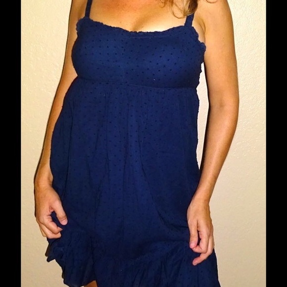 J Crew women’s Swiss dot navy blue sun beach dress 0 sundress summer - Picture 4 of 5